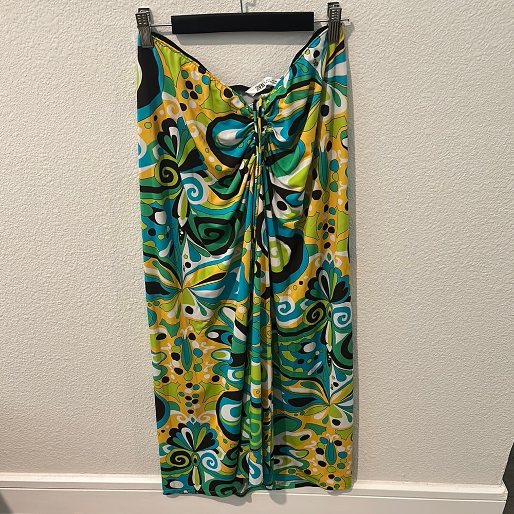 Zara Green and Blue Sarong Skirt